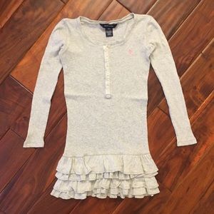 Ralph Lauren Grey Ruffle Hem Dress -S(7)